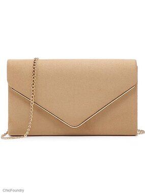 Faux Suede Clutch Purse Evening Bag Bridal Formal Handbag